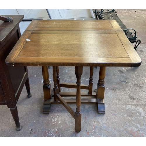 110 - Six pieces of house clearance furniture to include early 20th century oak bedside cabinet, Strongbow... 