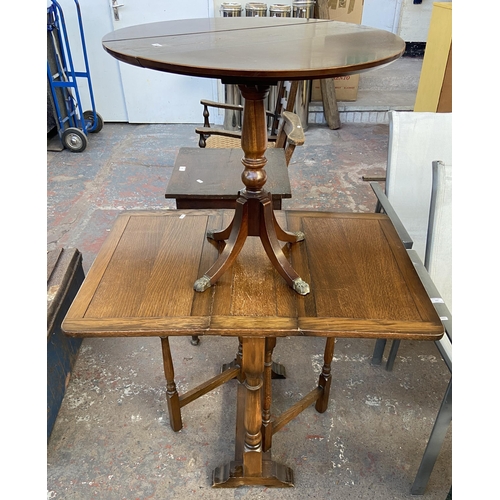 110 - Six pieces of house clearance furniture to include early 20th century oak bedside cabinet, Strongbow... 