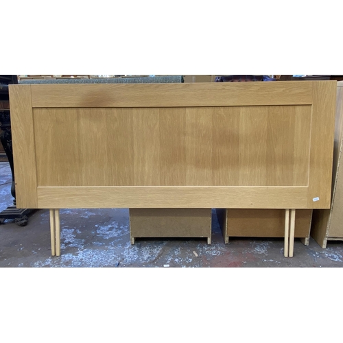 119 - Three pieces of furniture, one beech two drawer filing cabinet, one beech effect bedside chest of th... 