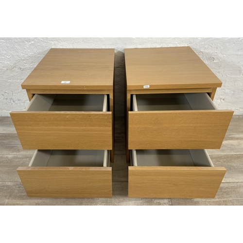 137 - A pair of IKEA Malm oak effect bedside chests of drawers - approx. 55cm high x 40.5cm wide x 48cm de... 