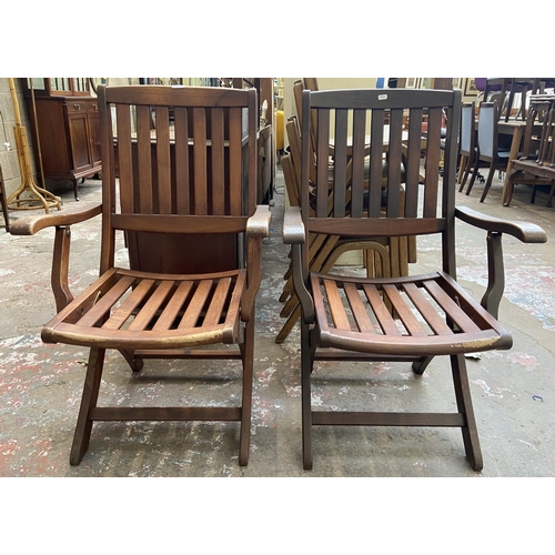 44 - A pair of Bramblecrest teak folding garden armchairs