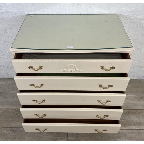 48 - A French Louis XV style white painted chest of drawers - approx. 83cm high x 78cm wide 47cm deep