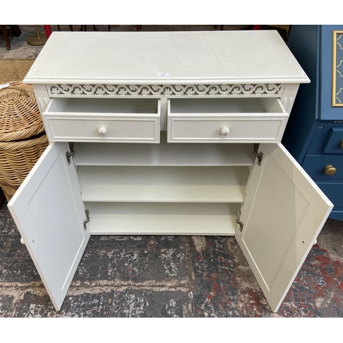 60 - A French style white painted sideboard - approx. 90cm x high 90cm wide x 39cm deep