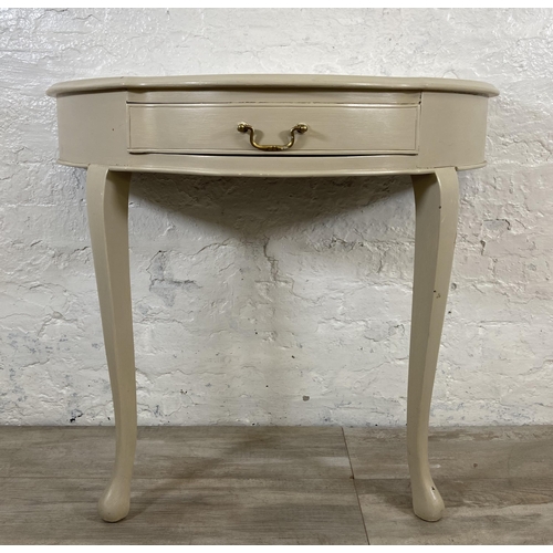 67 - A Georgian style painted demi lune console table - approx. 74cm high x 84cm wide x 42 cm deep