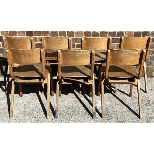 69 - Seven mid 20th century bentwood and plywood stacking chairs