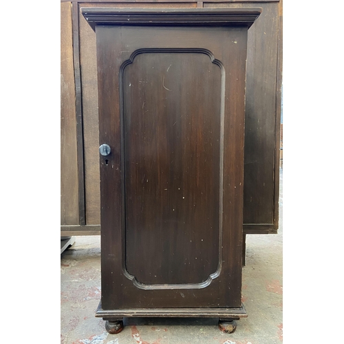 72 - A late 19th/early 20th century mahogany single door cabinet - approx. 93cm high x 47cm wide x 46cm d... 