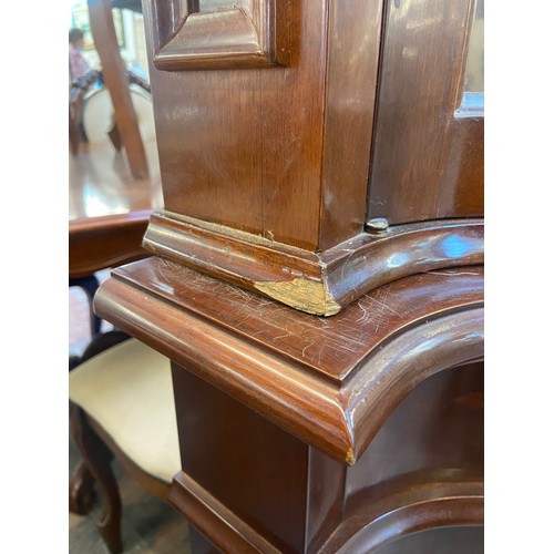 179 - An Italian style inlaid mahogany bow fronted display cabinet with three lower cupboard doors, three ... 