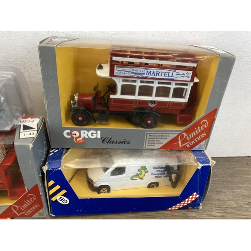 495 - A collection of boxed model vehicles to include limited edition Corgi Classics Thornycroft Bus 888 -... 