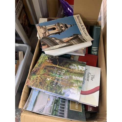 1130 - A large quantity of house clearance items to include books, Halfords cool box, ceramics, glassware e... 