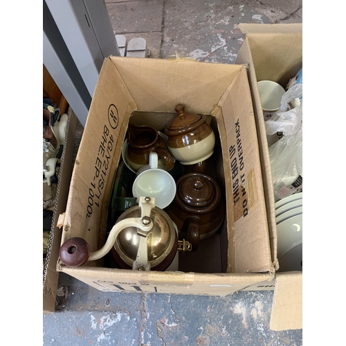 1139 - Five boxes containing glassware, ceramics, jewellery box etc.