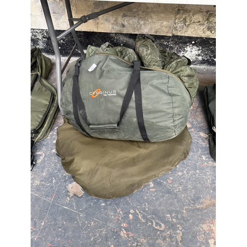 1014 - Two fishing items, one Fox Easy Shelter and one Cyprinus Carp Technology sleeping bag