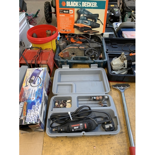 1063 - A collection of items to include Black & Decker KA230EK Multisander, Dremel Multi rotary tool, Nu-To... 