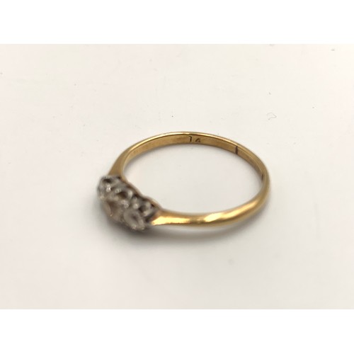 2148 - An 18ct gold diamond trilogy ring, size L - approx. gross weight 1.4g