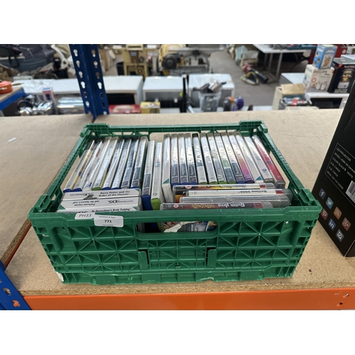 771 - A box of mixed platform video games to include Nintendo Wii, PS2 etc.