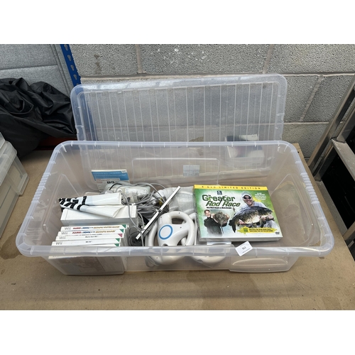 776 - A box containing Nintendo Wii console with games and accessories