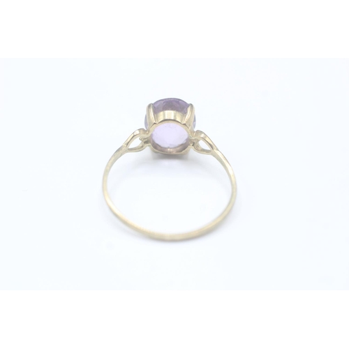 2035 - A 9ct gold amethyst single stone ring - approx. gross weight 1.6g