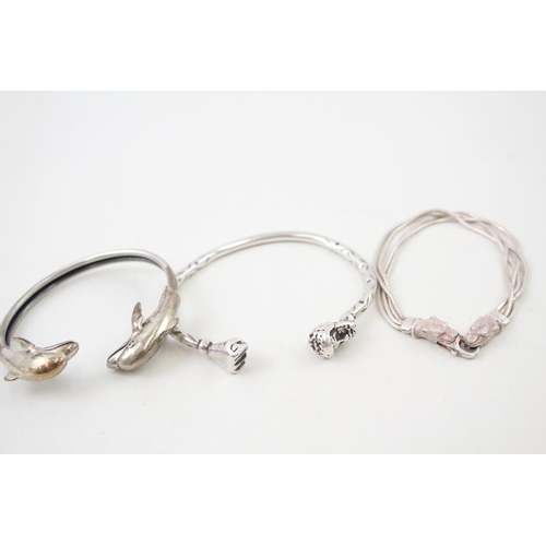 2084 - Three .925 silver bracelets - approx. gross weight 64g