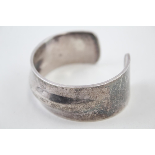 2085 - A Minimalist hallmarked Sheffield silver wide cuff bangle, dated 1994 - approx. gross weight 83g