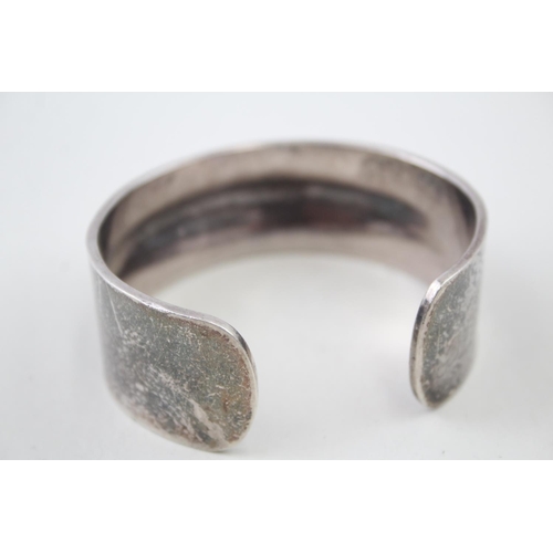 2085 - A Minimalist hallmarked Sheffield silver wide cuff bangle, dated 1994 - approx. gross weight 83g