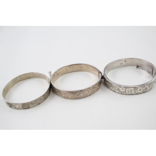 2088 - Three hallmarked sterling silver bangles - approx. gross weight 58g