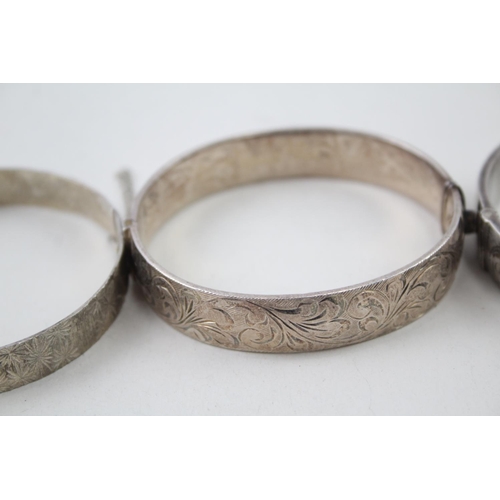 2088 - Three hallmarked sterling silver bangles - approx. gross weight 58g