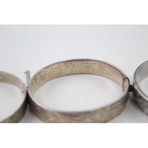 2088 - Three hallmarked sterling silver bangles - approx. gross weight 58g