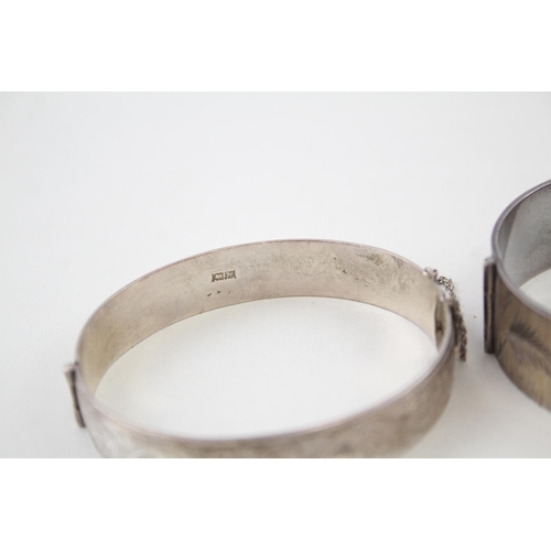 2090 - Two hallmarked sterling silver bangles - approx. gross weight 75g