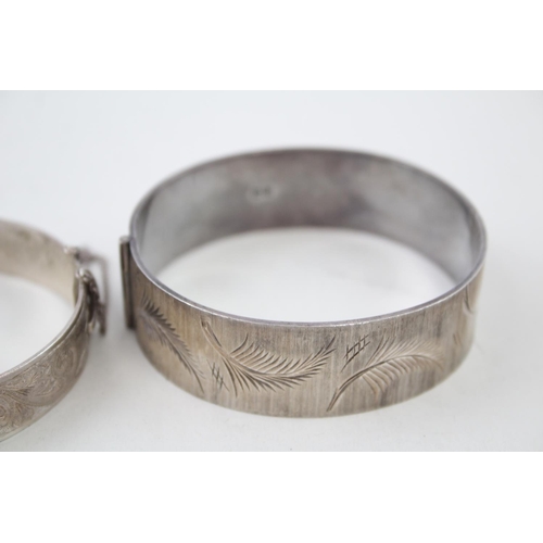 2090 - Two hallmarked sterling silver bangles - approx. gross weight 75g