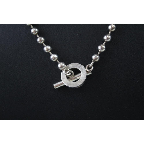 2093 - A Gucci .925 silver ball link necklace with T bar - approx. gross weight 27g