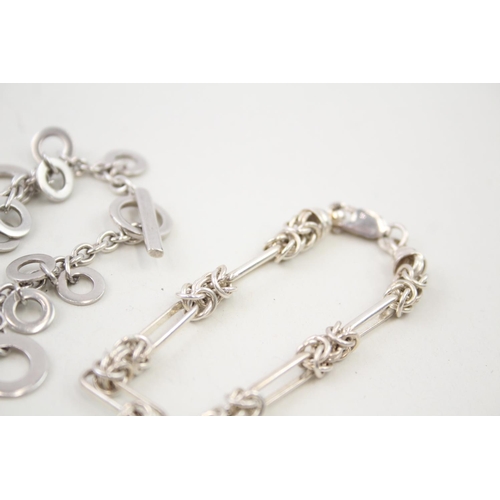 2097 - Three sterling silver bracelets - approx. gross weight 68g