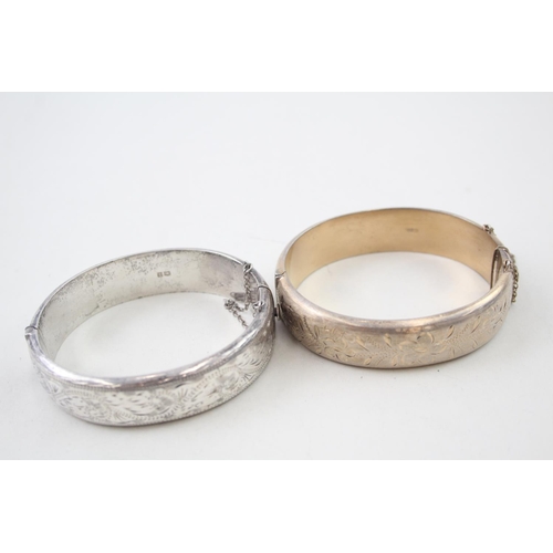 2107 - Two hallmarked sterling silver bangles - approx. gross weight 50g