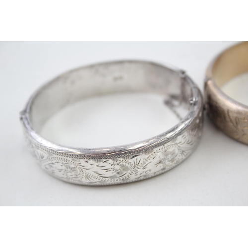 2107 - Two hallmarked sterling silver bangles - approx. gross weight 50g