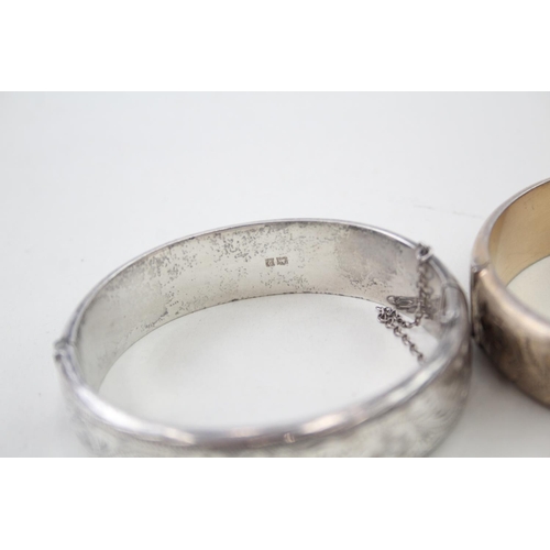 2107 - Two hallmarked sterling silver bangles - approx. gross weight 50g