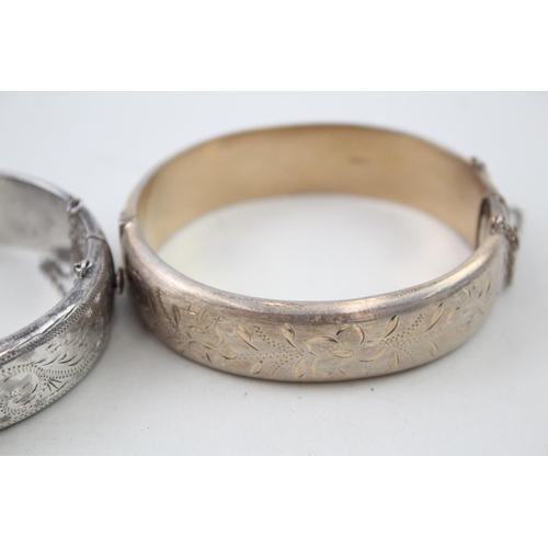 2107 - Two hallmarked sterling silver bangles - approx. gross weight 50g