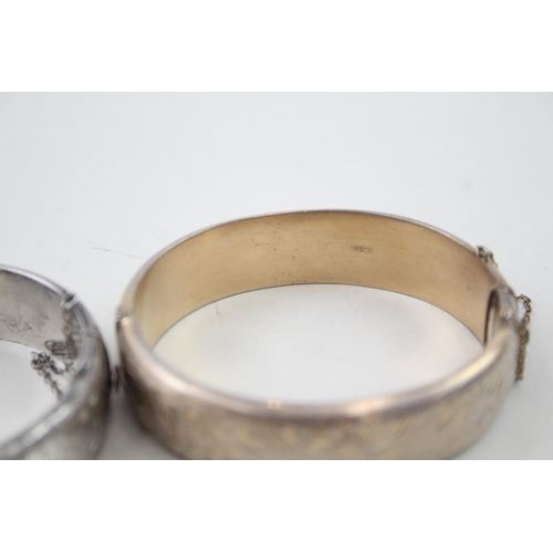 2107 - Two hallmarked sterling silver bangles - approx. gross weight 50g