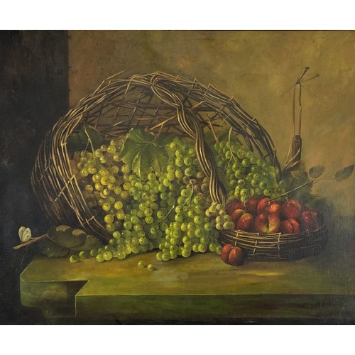 287 - A 19th century gilt framed fruit still life oil on canvas signed Albert F. King - approx. 82cm high ... 