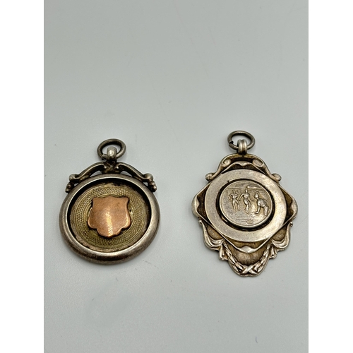 2220 - Two hallmarked Birmingham silver fobs/medallions - approx. gross weight 17.6g