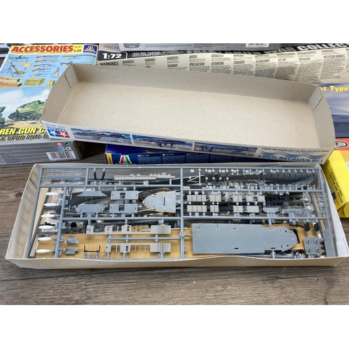 429 - A large collection of model kits to include Airfix RAF Emergency set, Airfix 25PDR Field Gun & Morri... 