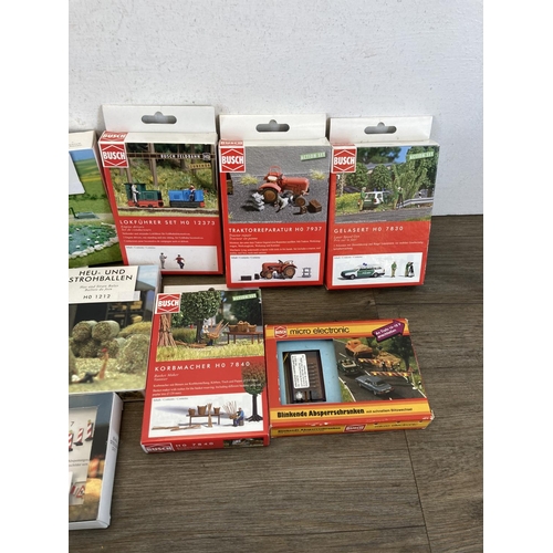 430 - A collection of Busch Action Sets to include Garden Pond Set - model no. H0 1210, Set for Garden Des... 