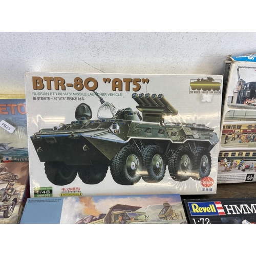 436 - A collection of model kits to include Revell, Hasegawa, Tamiya, ESCI etc.