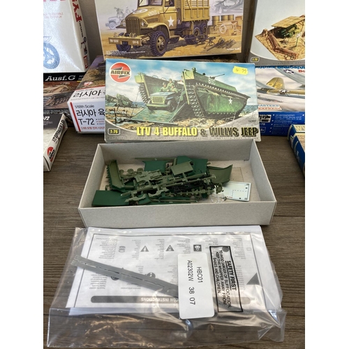 443 - A large collection of model kits to include Airfix, Revell, Hasegawa, Italeri, ESCI, Eastern Express... 