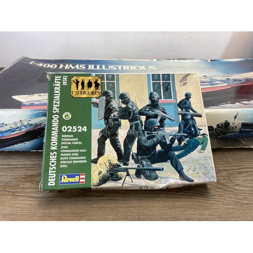 445 - A collection of model kits to include Airfix, Frog, Revell, Heller etc.