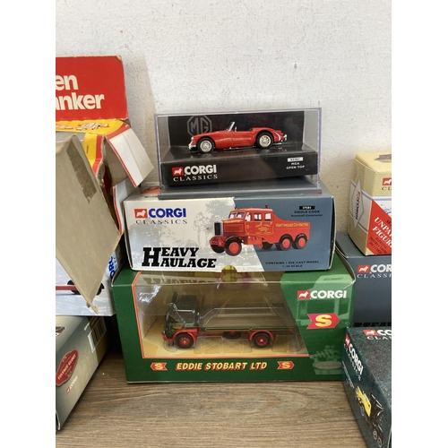 447 - A collection of boxed diecast model vehicles to include Corgi Limited Vintage Glory Edition Sentinel... 