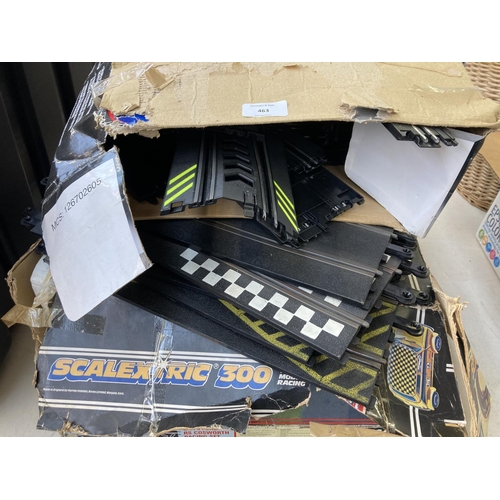 463 - A collection of slot car racing track and accessories to include Scalextric 300, Scalextric Ford RS ... 