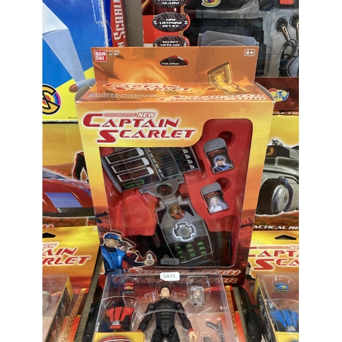 465 - A large collection of Captain Scarlet toys and collector's figurines to include Spectratech Communic... 