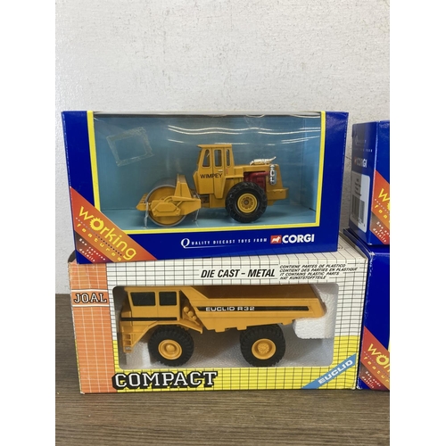 471 - Five boxed diecast construction model vehicles, Corgi Land Rover Road Drill and figure - model no. 6... 