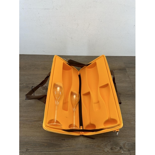 503 - A Veuve Clicquot champagne bottle and champagne glass travel bag