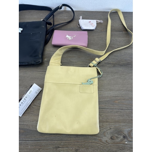 504 - Five Radley fashion accessories, two purses, two shoulder bags and one pair of sunglasses