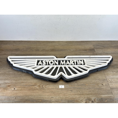 557 - A large 3D printed Aston Martin sign - approx. 26cm high x 97cm wide