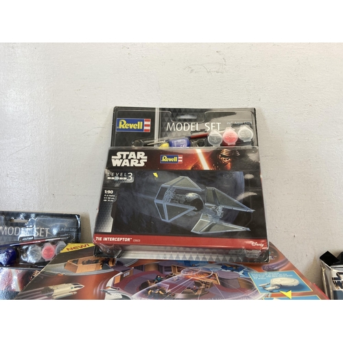 490 - A collection of model kits and board games to include Revell Star Wars Tie Fighter - no. 03605, Reve... 